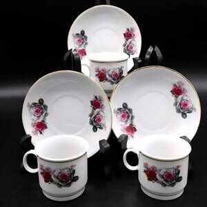 Liling Espresso Sets | Set of 3 Demitasse Cups & Saucers